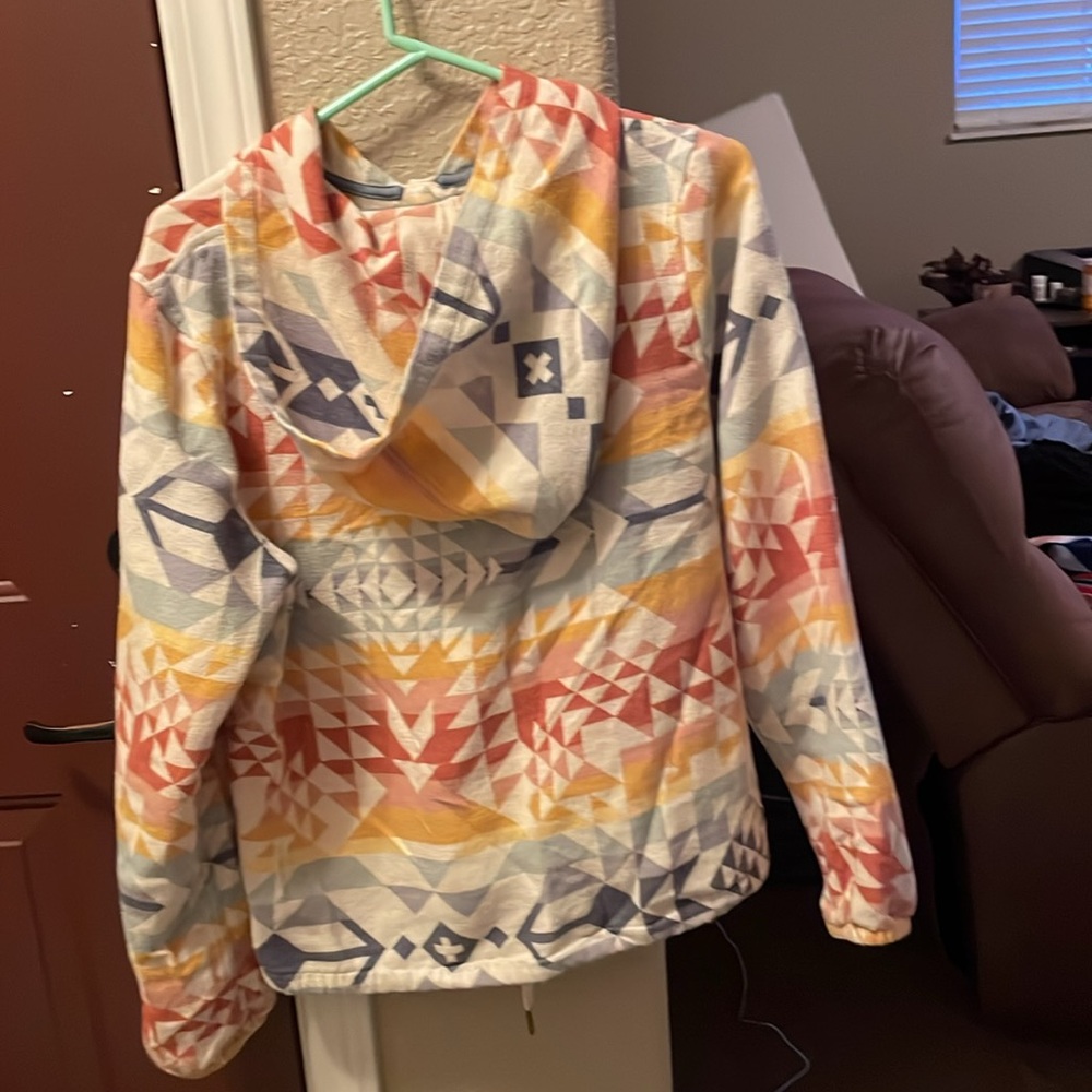 Pendleton Hooded Button Up. Rainbow Pattern. Exce… - image 2